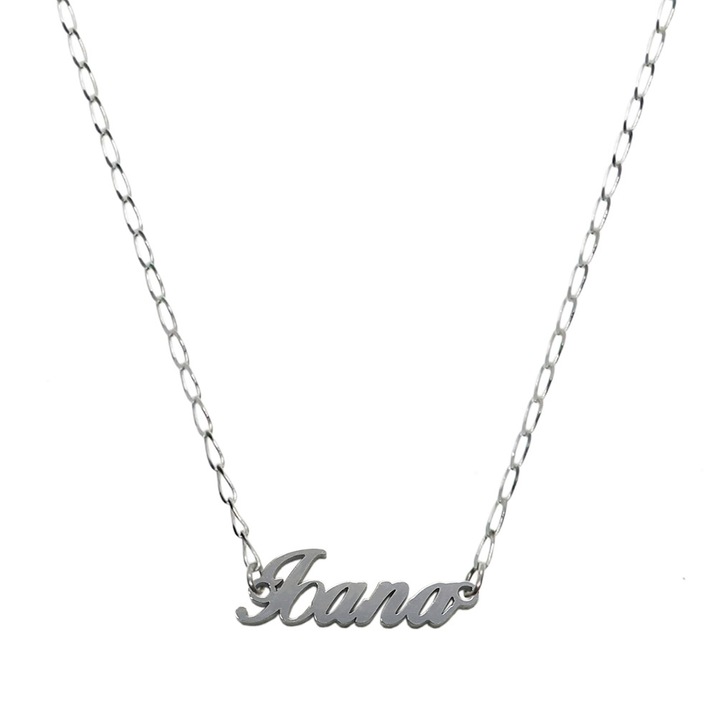 Lantisor din argint personalizat cu nume Ioana, 9432FIG01 Dras, Argintiu