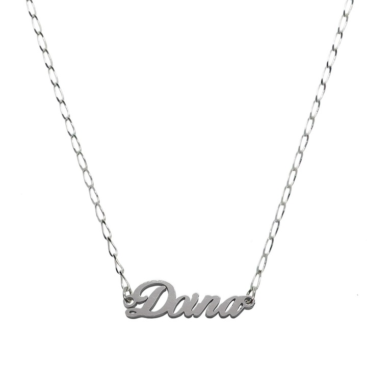 Lantisor din argint personalizat cu nume Doina, 9456FIG01 Dras, Argintiu