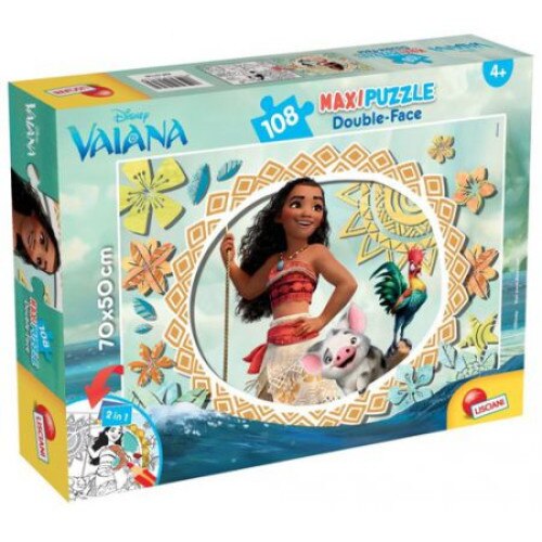 Puzzle Lisciani, Supermaxi cu 2 fete, Vaiana, 108 piese