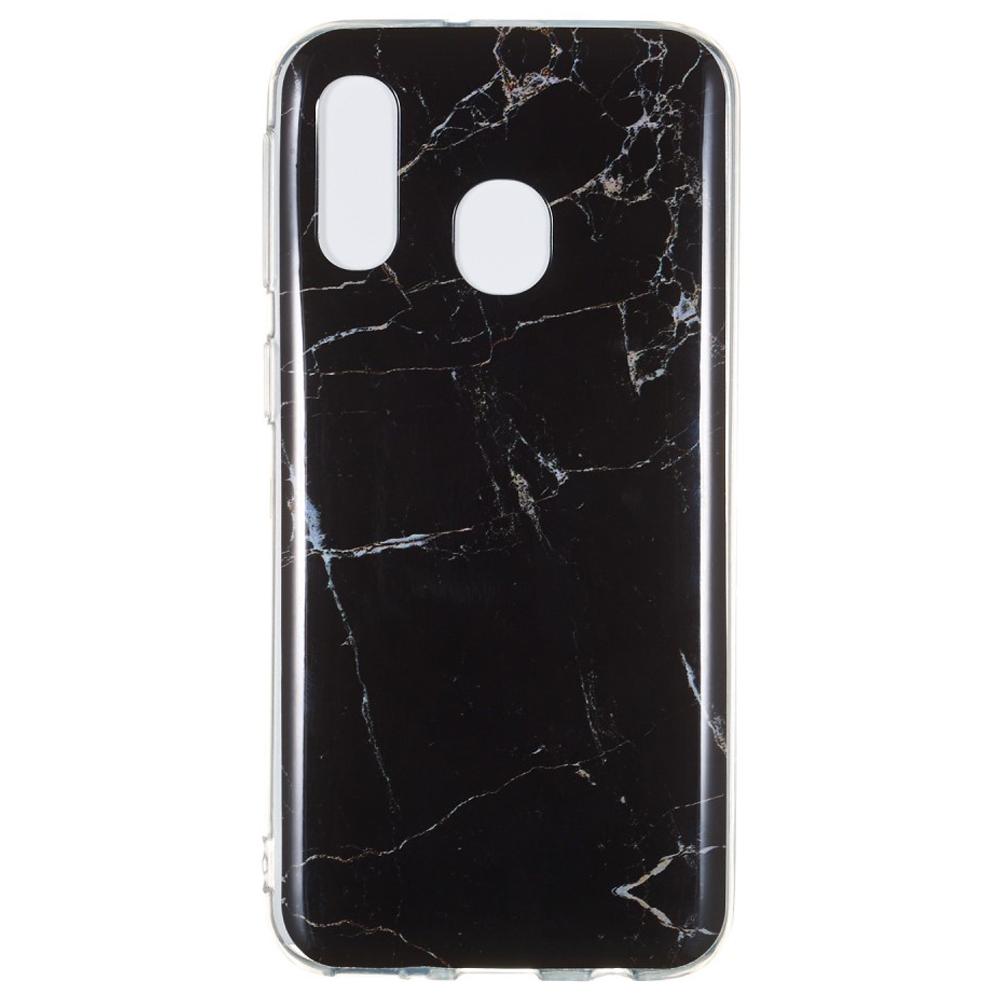 Husa Samsung Galaxy A40 model Black Marble, Antisoc Negru