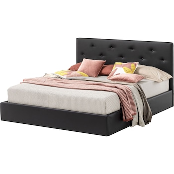 Pat Tapitat Rabatabil cu Lada Depozitare Pentru Saltea, 120x190 cm, Rombo Promo, Negru Piele Ecologica Pat Tapitat Rabatabil cu Lada Depozitare Pentru Saltea, 120x190 cm, Rombo Promo, Negru Piele Ecologica