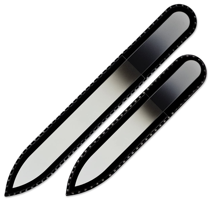 Set 2 pile de sticla Mont Bleu, 90 mm/135 mm, Alb/Negru