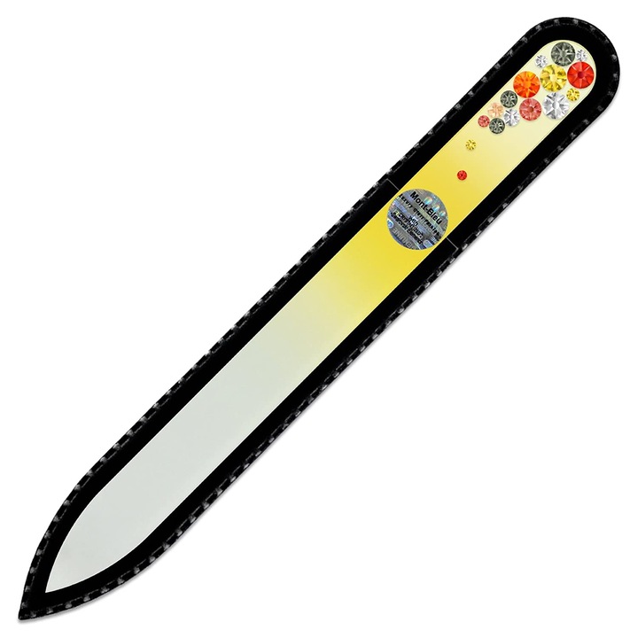 Pila de sticla Mont Bleu, Cristale, 135 mm/2mm, Galben