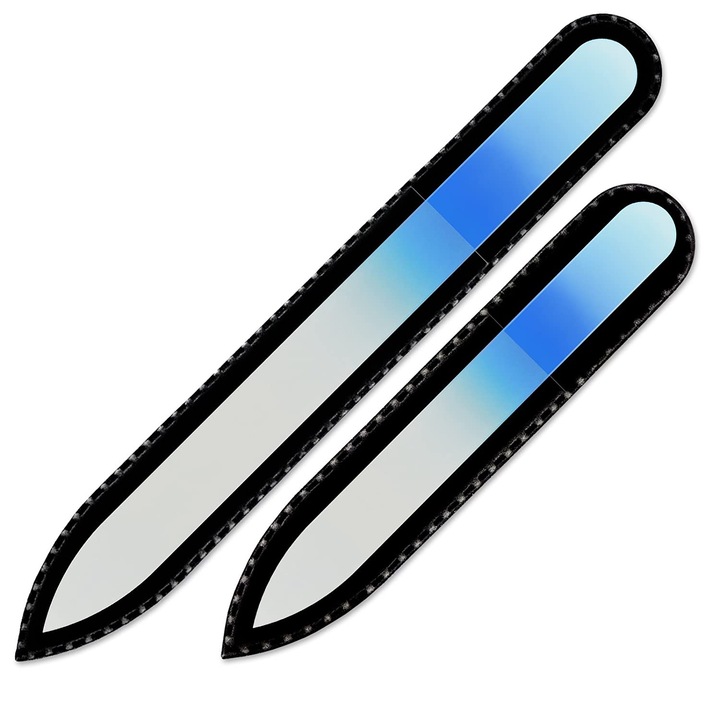 Set 2 pile de sticla Mont Bleu, 90 mm/135 mm, Alb/Albastru