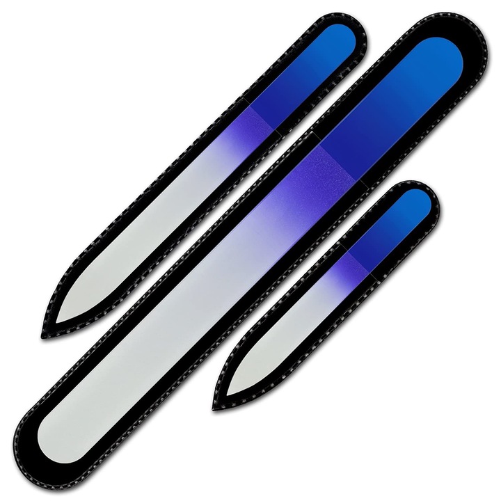 Set 3 pile de sticla Mont Bleu, 90 mm/135 mm/195 mm, Albastru