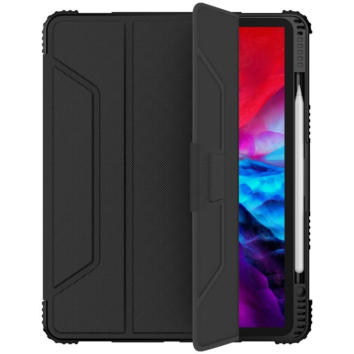 Husa Nillkin Armor Leather compatibila cu iPad Pro 12.9 inch (2018/2020) Black