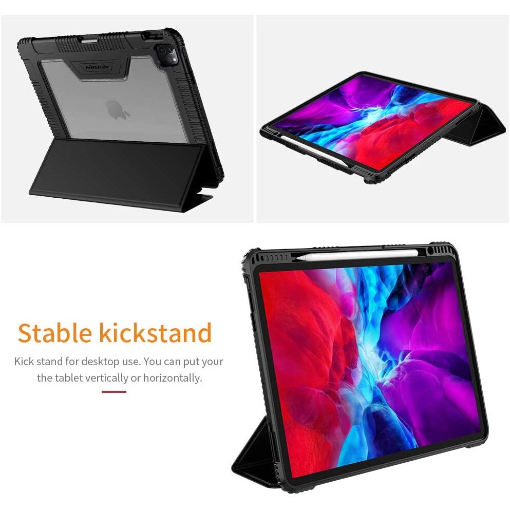 Husa Nillkin Armor Leather compatibila cu iPad Pro 12.9 inch (2018/2020) Black