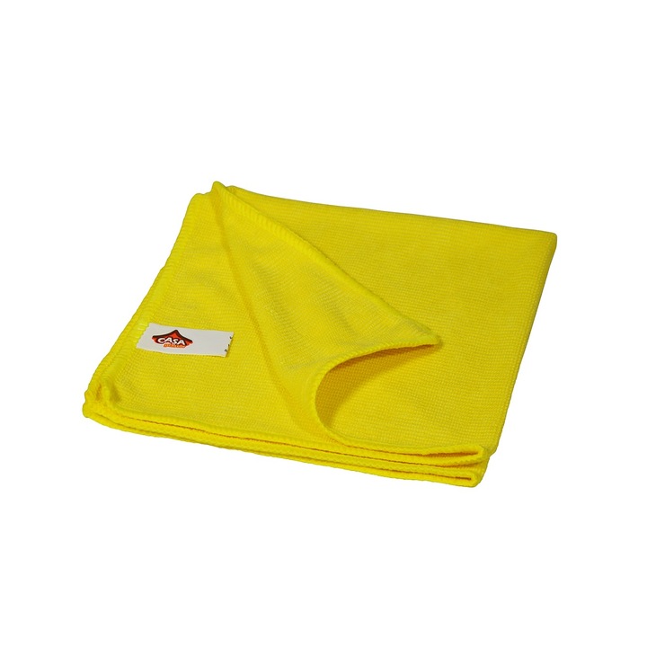 Set 5 lavete ultra profesionale din microfibra, 40x40 cm , galbene