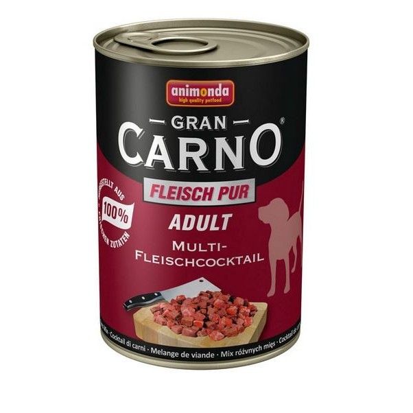 Hrana umeda pentru caini, Grancarno Adult Dog Multi Fleisch Cocktail, set 6 x 400 gr