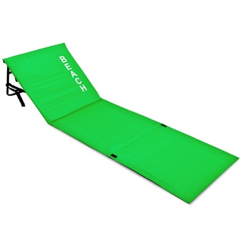 Saltea de plaja cu spatar si buzunar, Pliabil, Verde, 158x56 cm Saltea de plaja cu spatar si buzunar, Pliabil, Verde, 158x56 cm