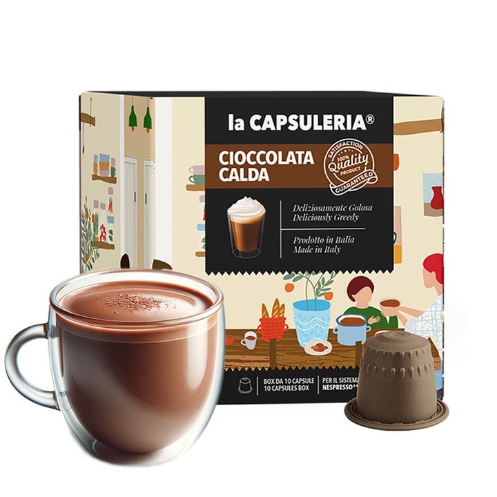 Ciocolata Calda, 10 capsule compatibile Nespresso, La Capsuleria