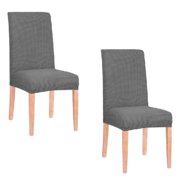 Set 2 Huse scaun dining/bucatarie, din spandex, culoare grafit