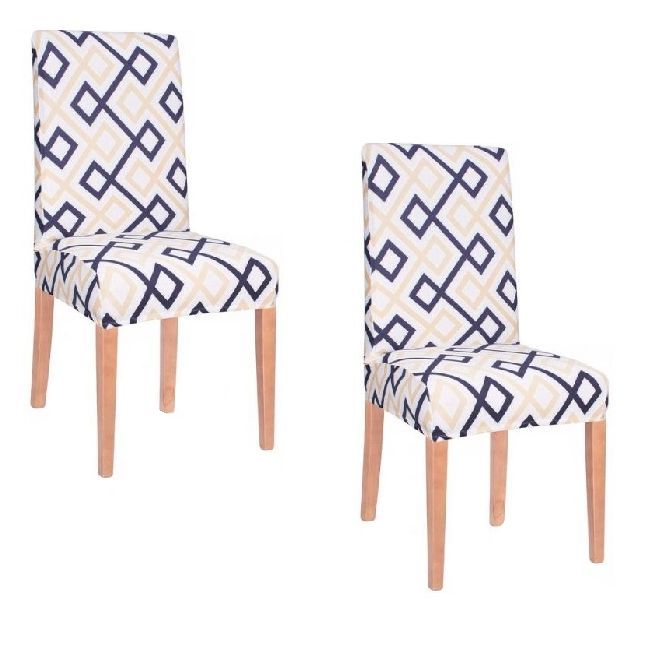 Set 2 Huse scaun dining/bucatarie, din spandex, model modern romb