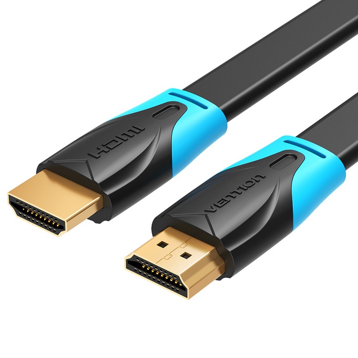 HDMI 1.4 плосък кабел Vention, черен, Full HD 1080P, Ultra HD 4K и 3D, 10 метра