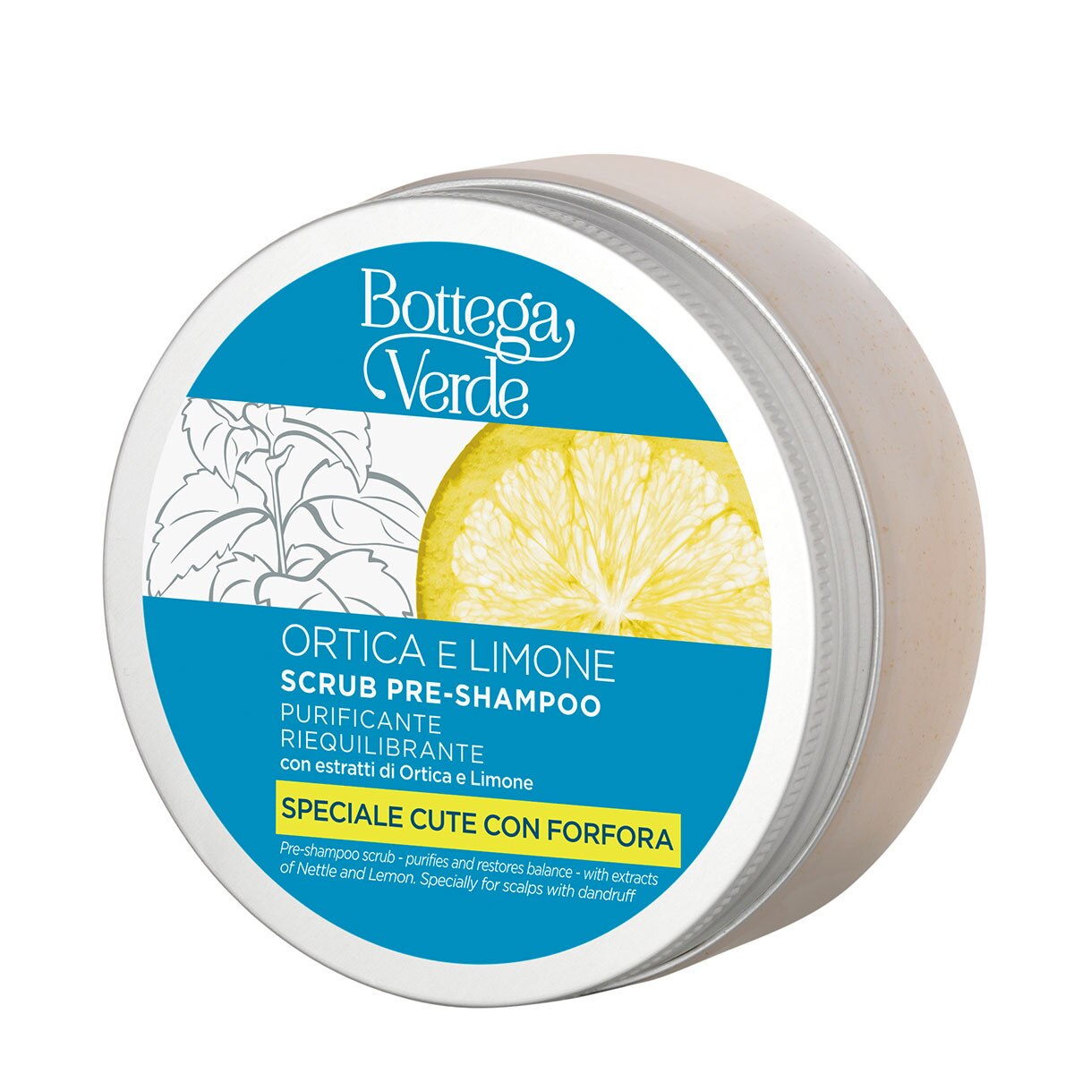 Scrub pre-samponare, purificant, cu extract de urzica si lamaie - Ortica e Limone, 150 ML, Bottega Verde