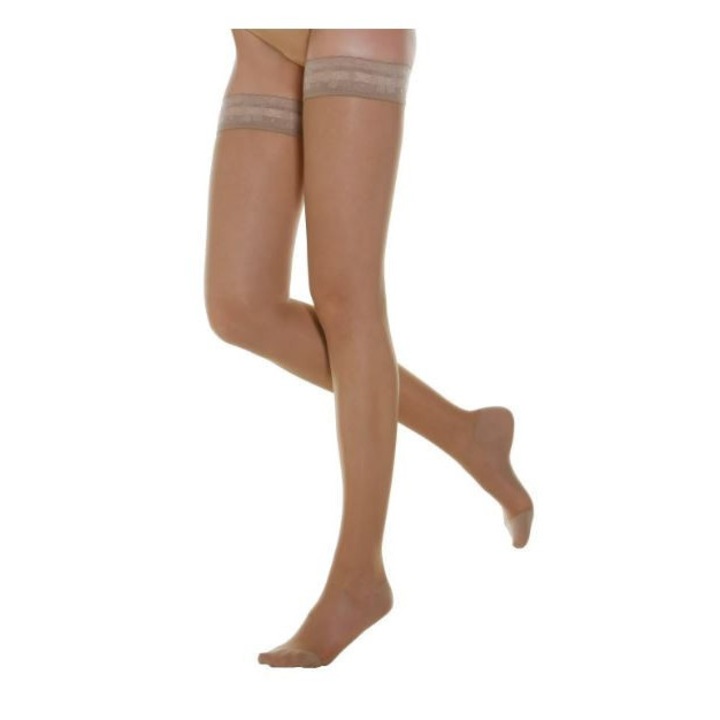 Ciorapi elastici compresie medie, Relaxsan, pana la coapsa, bej (Soleil), Marime 3