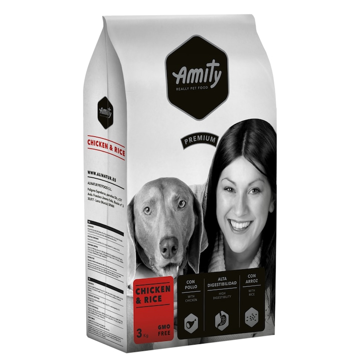 Hrana uscata pentru caini Amity Premium Adult Pui&Orez 3 kg