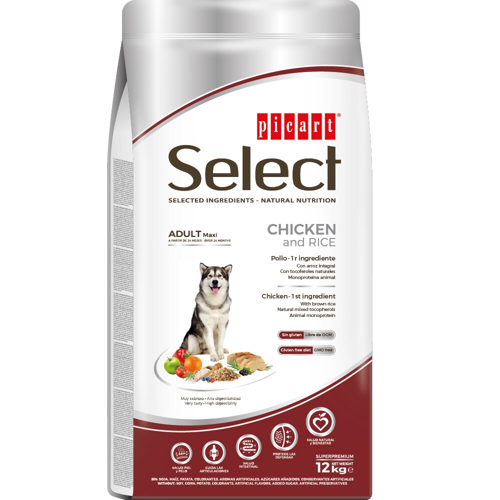 Hrana uscata pentru caini Select Adult Maxi Pui si Orez, 12 kg