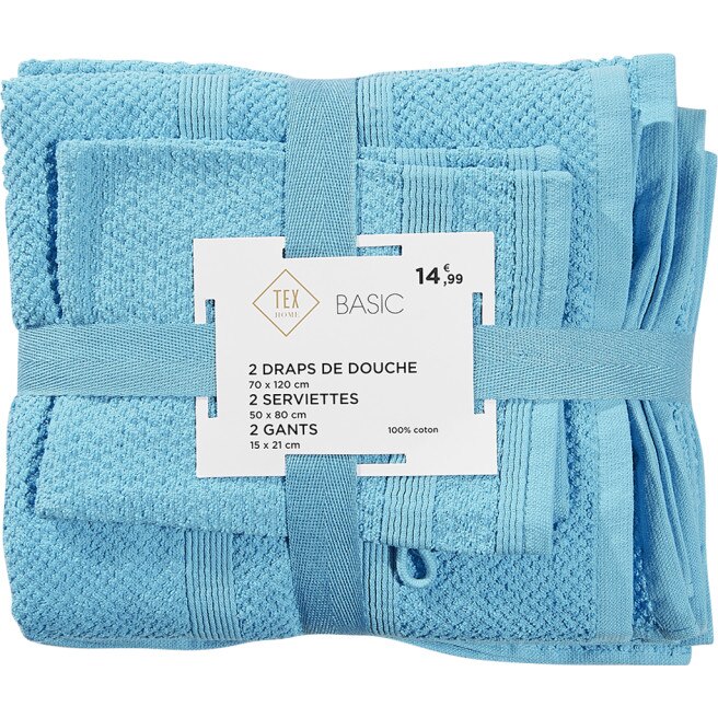 Set 6 prosoape albastre roz Tex Home