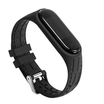 Curea de schimb din silicon compatibil Xiaomi Mi Band 3 / Mi Band 4, Negru cu catarama Curea de schimb din silicon compatibil Xiaomi Mi Band 3 / Mi Band 4, Negru cu catarama