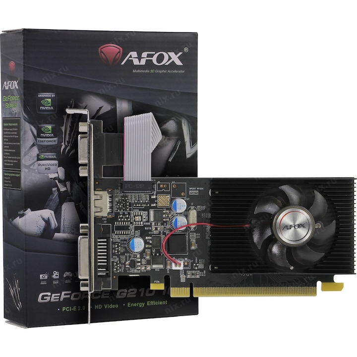 Видеокарта, AFOX, GeForce GT 210 1GB, Черна