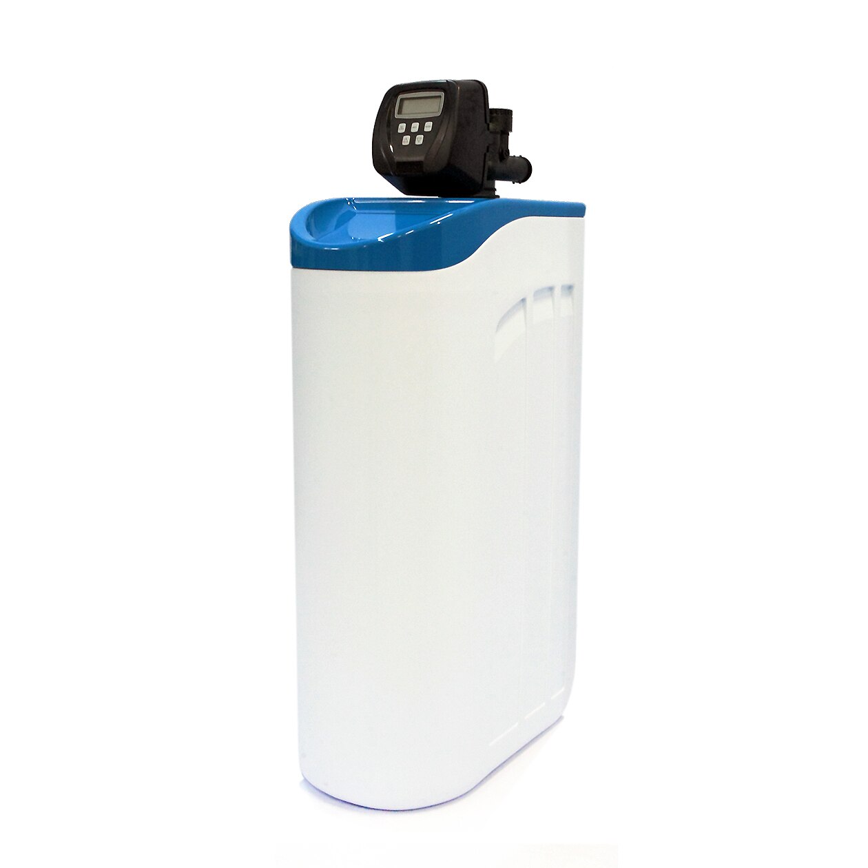 Dedurizator 4-7pers, Aquatech Slim25VT-CI - Clack SUA + Filtru sediment si Tester duritate - volumetric la ora setata pt regenerare