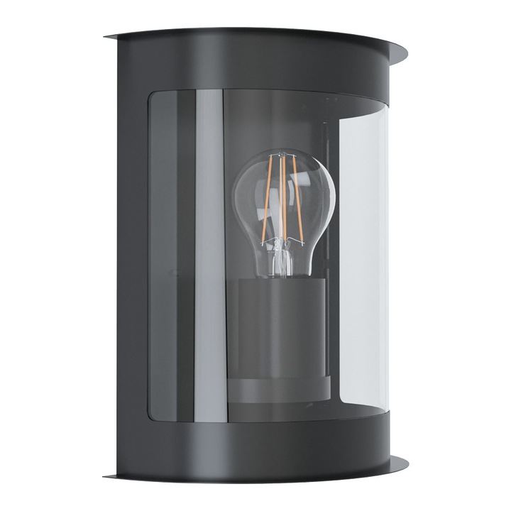 Aplica exterior, DARIL 1, EGLO, E27, 1x28W, otel zincat, negru, plastic, 19.5 x 24 x 11 cm, IP44