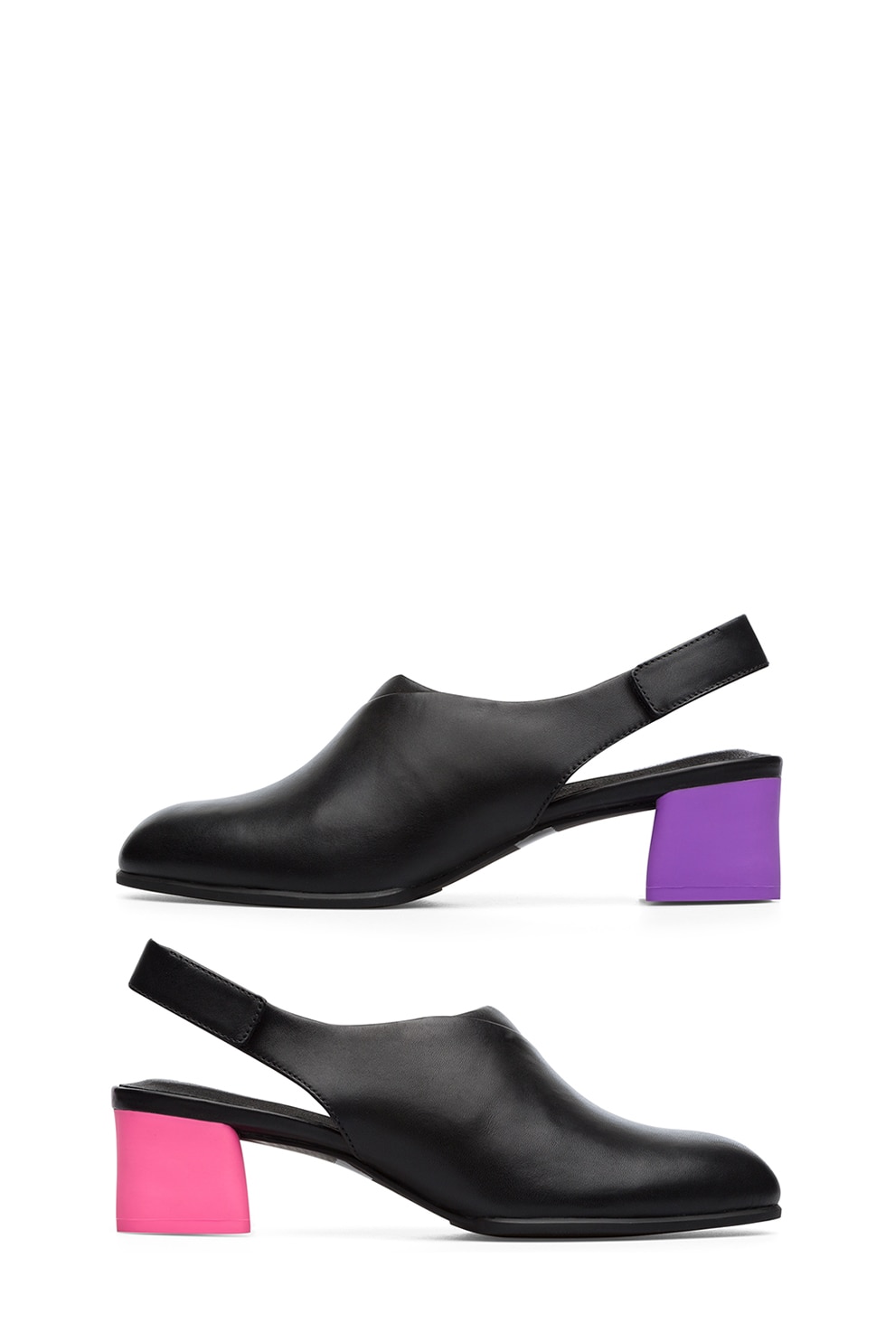 Camper, Sandale slingback de piele Twins