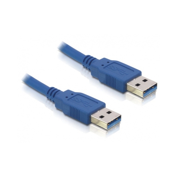 Cablu, DELOCK, USB 3.0-A tata/tata, 3m, Albastru