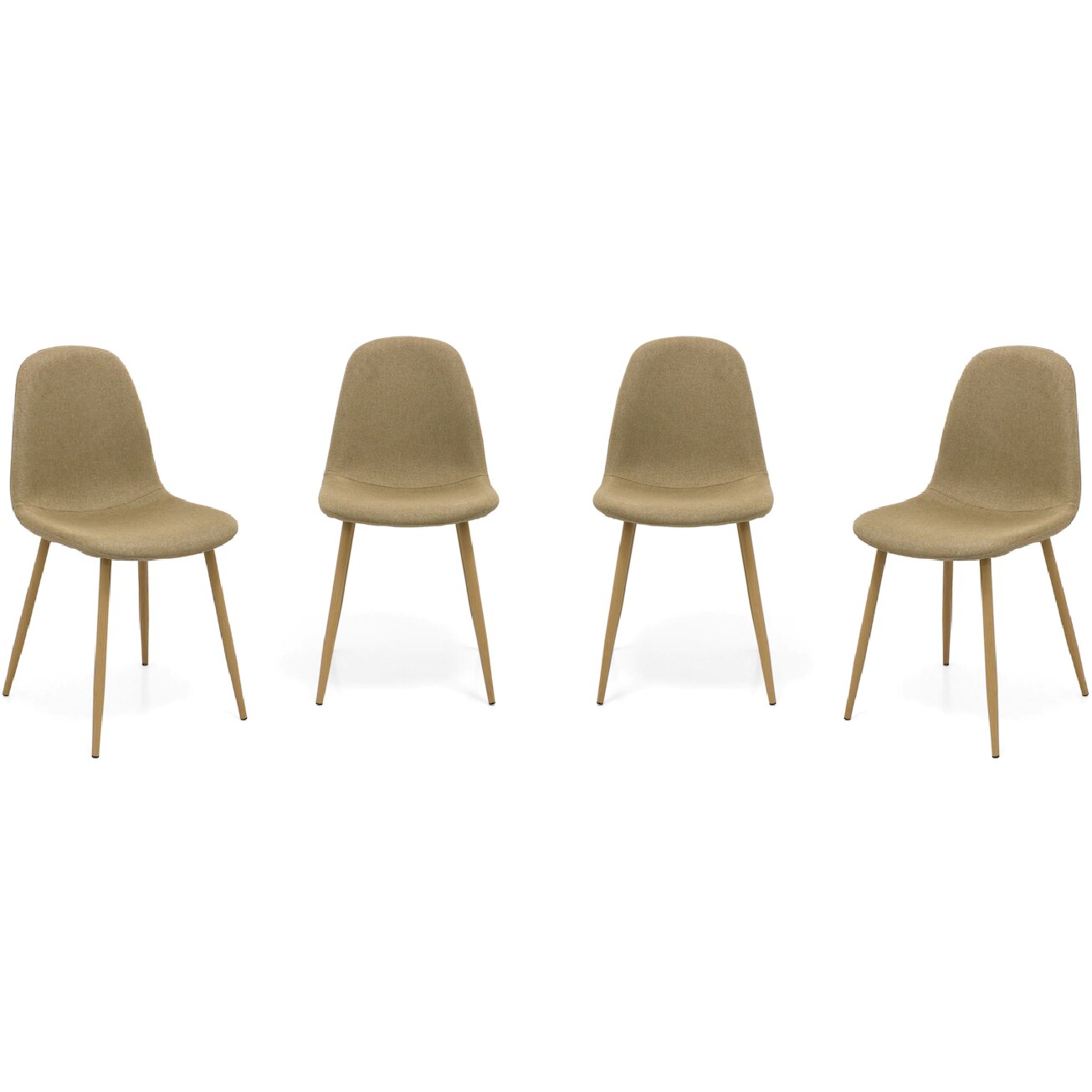 Set 4 scaune dining / bucatarie Kring Panama, metal/stofa, material textil, Bej