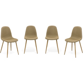 Set 4 scaune dining / bucatarie Kring Panama, metal/stofa, material textil, Bej Set 4 scaune dining / bucatarie Kring Panama, metal/stofa, material textil, Bej