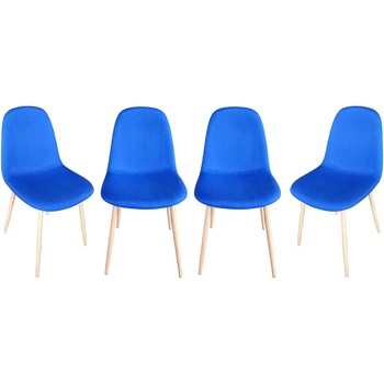 Set 4 scaune Kring Panama, material textil, Albastru Set 4 scaune Kring Panama, material textil, Albastru