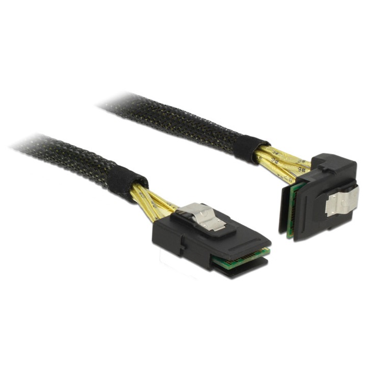 Delock Kábel Mini SAS SFF-8087 > Mini SAS SFF-8087, ívelt, 0,5 m (DL-83622)