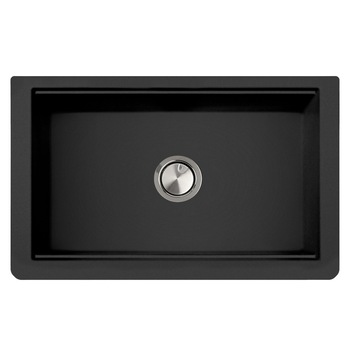 Set Chiuveta bucatarie granit CookingAid Farm House Apron Lux LX8410 838*520*240mm Neagra / Black Metal Quartz cu Ventil Invizibil si tocator din HLP Ardesia Set Chiuveta bucatarie granit CookingAid Farm House Apron Lux LX8410 838*520*240mm Neagra / Black Metal Quartz cu Ventil Invizibil si tocator din HLP Ardesia