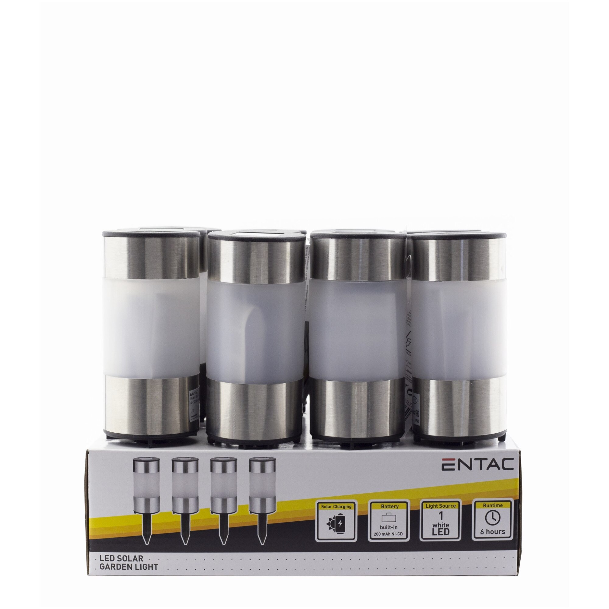 Pachet 12 lampi solare LED ENTAC, 21 cm