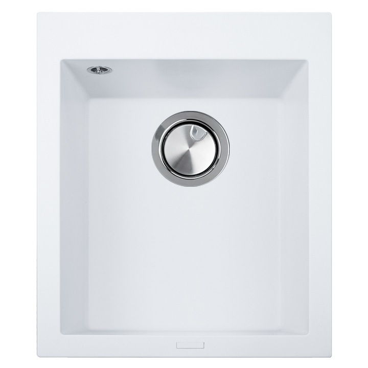 Chiuveta bucatarie granit CookingAid Cube ON4110 410*500*200mm Alba / Polar White + Ventil Invizibil + accesorii montaj