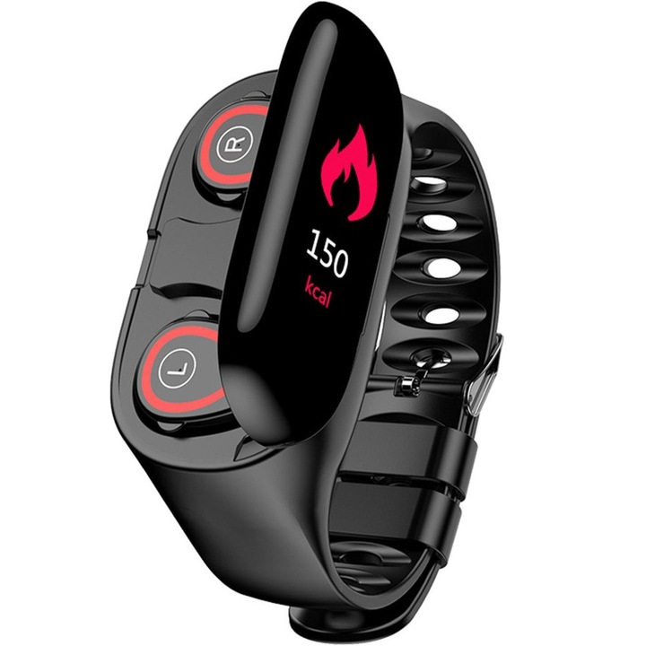 Безжични слушалки + Фитнес гривна FENiX® M1 fitness monitoring, Черен