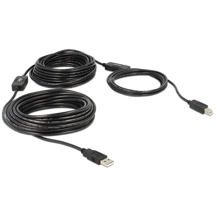 Delock Kábel USB 2.0 A típusú dugó > USB 2.0 B típusú dugó 20 m
