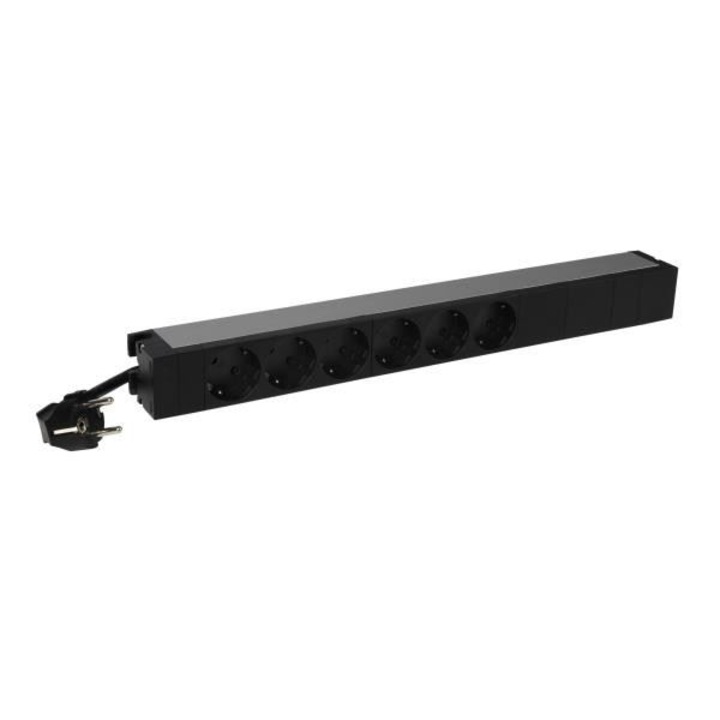 Prelungitor cu 6 prize, Legrand, 1U, 19", Negru