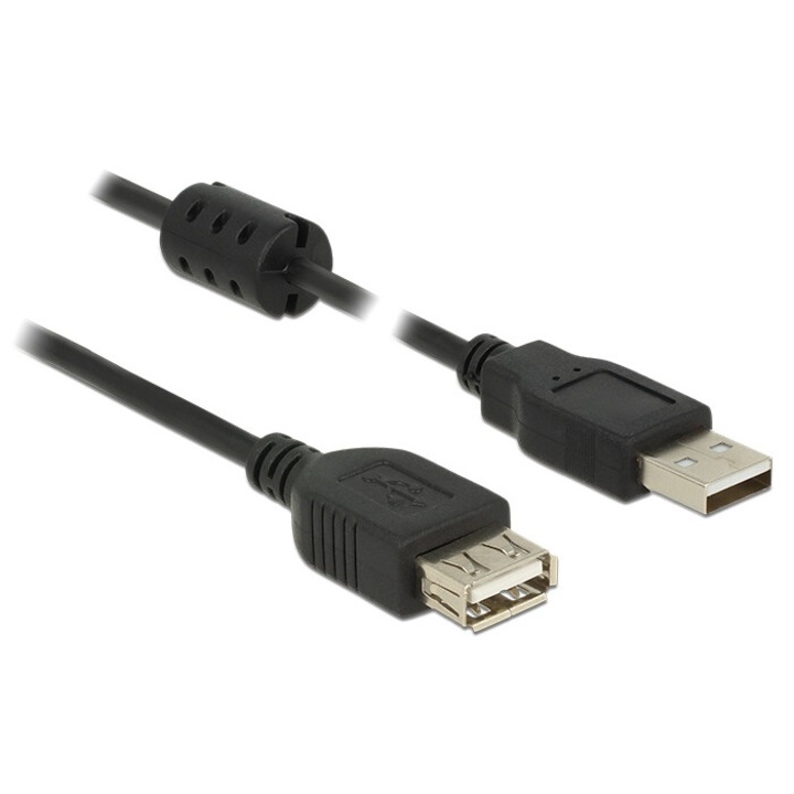 DeLock Extension cable USB 2.0 Type-A male > USB 2.0 Type-A female 1m Black, 111088, Kábel