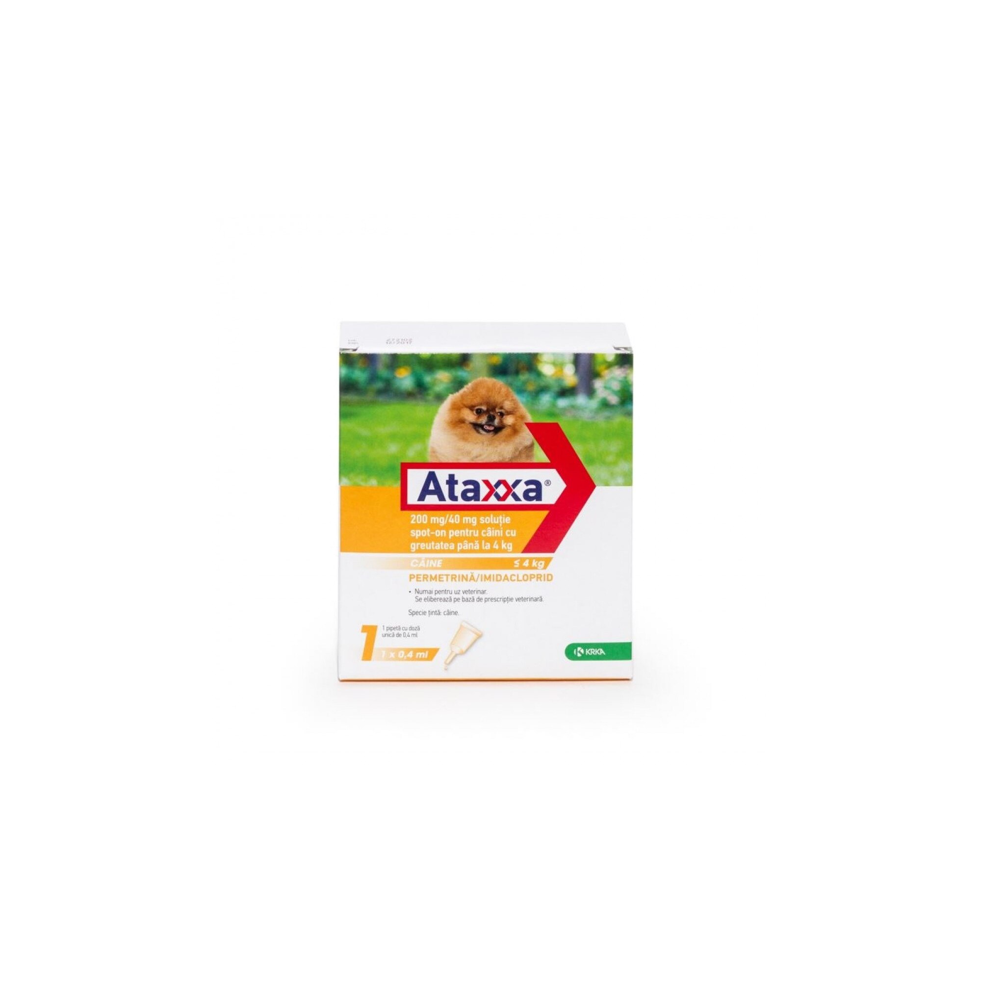 Pipeta antiparazitara caini Ataxxa 1-4 kg 1pipeta x 1 ml