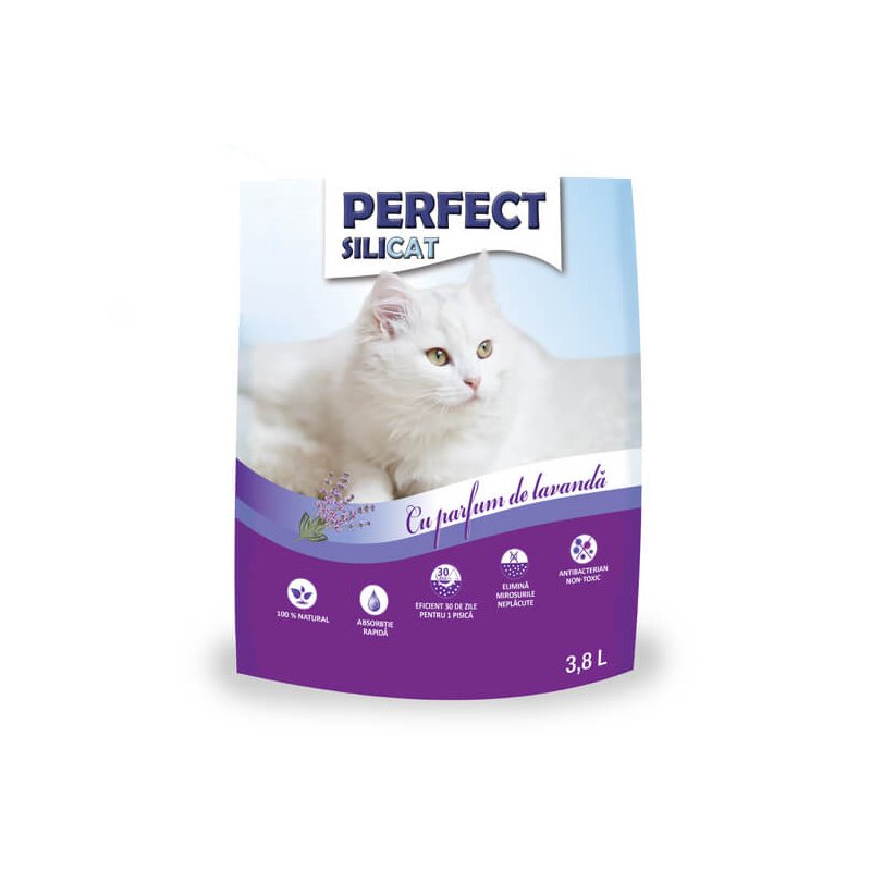 Nisip Perfect SiliCat gel litiera lavanda 3.8 Litri