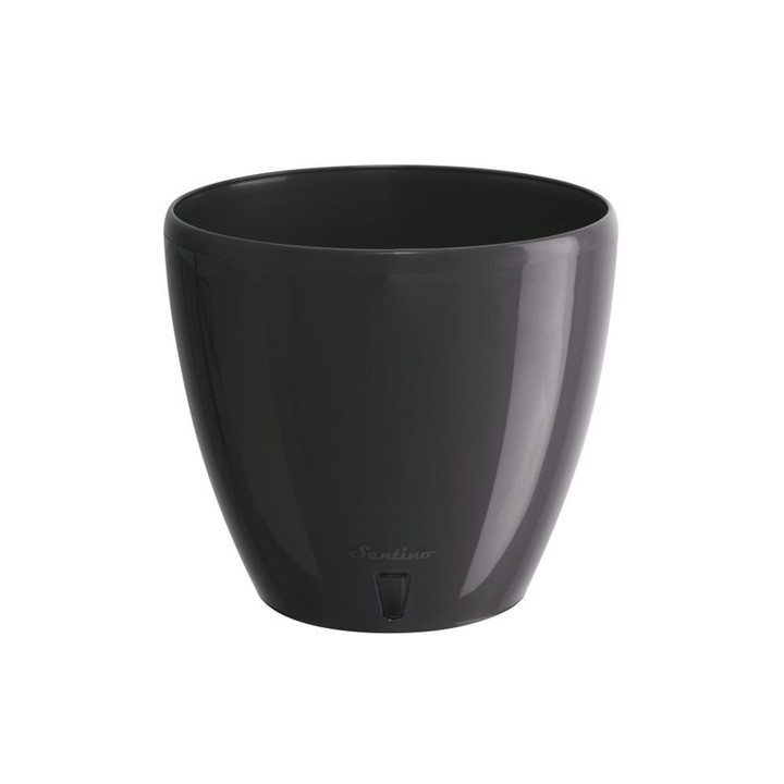 Саксия с напоителна система SANTINO Deco Twin, ⌀17 см, 2.5 L, Антрацит