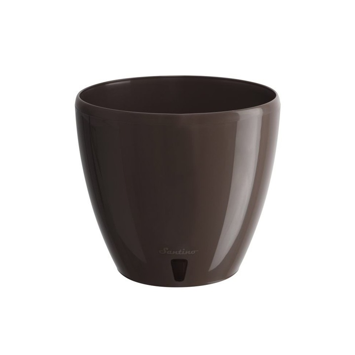 Саксия с напоителна система SANTINO Deco Twin, ⌀14 см, 1.5 L, Шаде