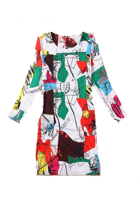 Rochie dama, JUP, Poliester, Multicolor, Multicolor