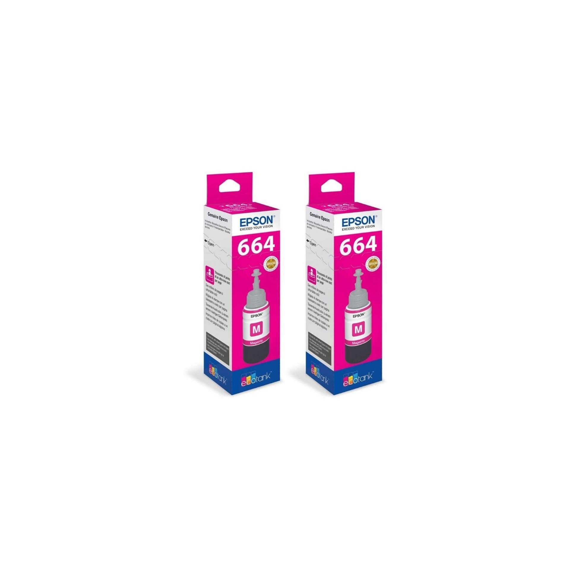 Pachet flacon refill cerneala C13T66434A (T6643) magenta x2 Epson original 13000 pagini