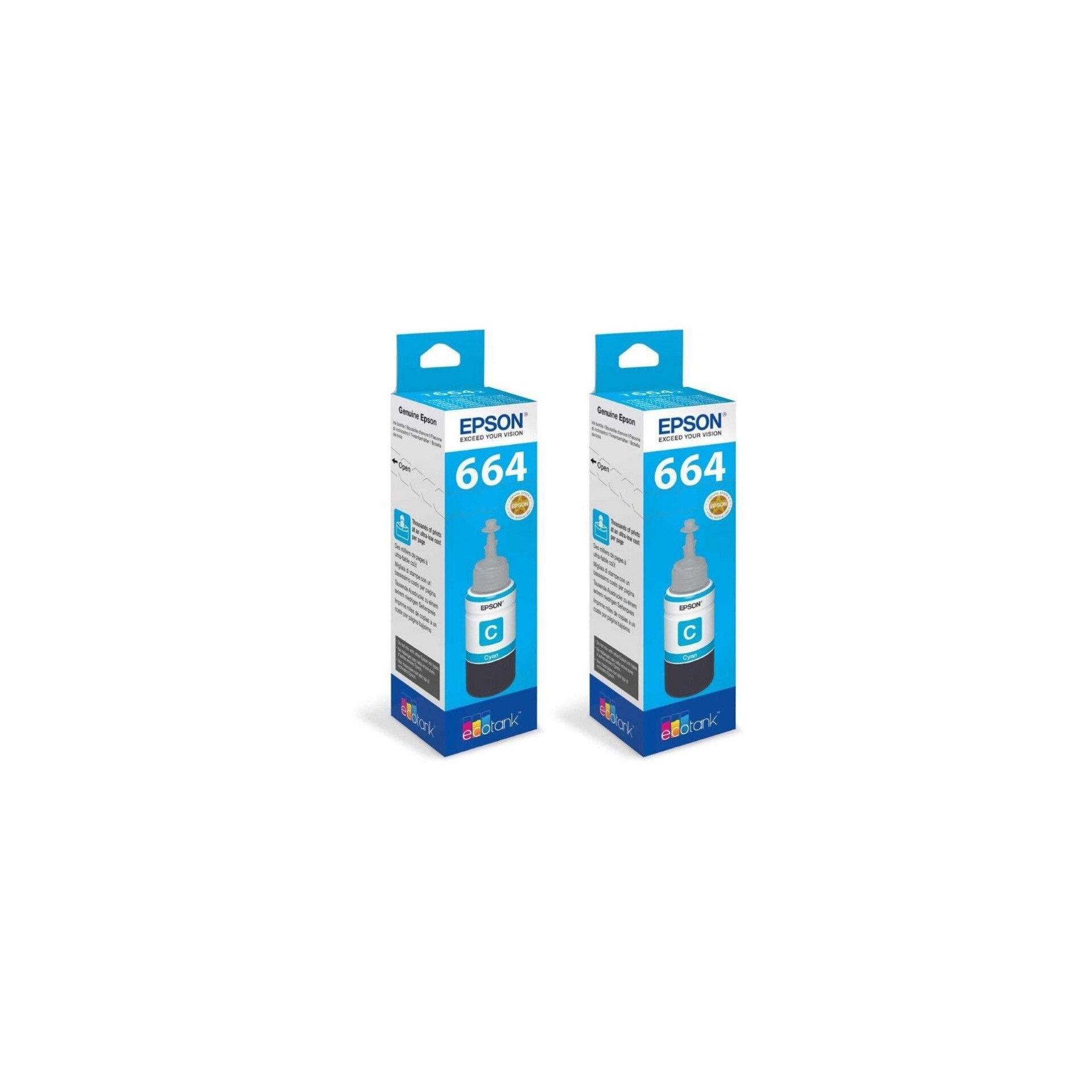 Pachet flacon refill cerneala C13T66424A (T6642) cyan x2 Epson original 13000 pagini