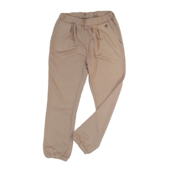 Pantaloni fete iDO, 12 ani, bej cu elastic la manseta Pantaloni fete iDO, 12 ani, bej cu elastic la manseta