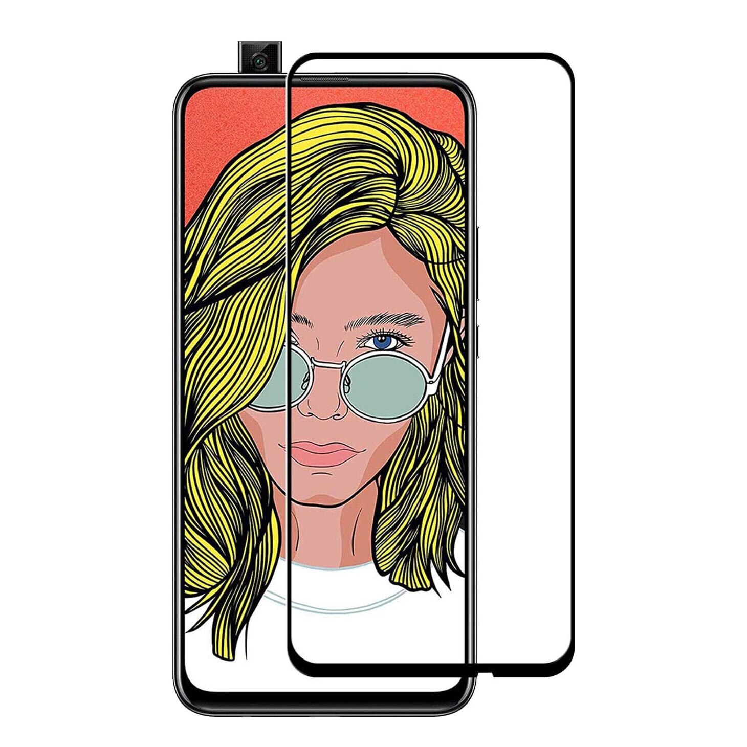 Folie sticla securizata Huawei P Smart Z, 3D Negru, FULL SCREEN,Tempered Glass, Antisoc, Viceversa