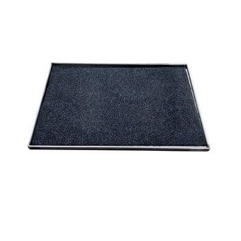 Tavita dezinfectie incaltaminte, otel, FERRUM VIA, gri, covor albastru, 605x420x20mm Tavita dezinfectie incaltaminte, otel, FERRUM VIA, gri, covor albastru, 605x420x20mm